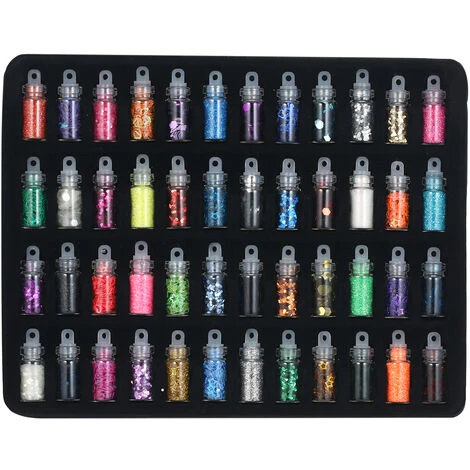 ASUPERMALL 48 Bouteilles De Paillettes D'Ongles 3D Ensemble De Flocons De Paillettes D'Ongles En Acrylique Autocollants De Paillettes D'Eclat D'Ongles Pour Decoration D'Art D'Ongle De Noel Couleurs Et Formes Melangees,Multicolore 2 ASUPERMALL 48 Bouteilles De Paillettes D'Ongles 3D Ensemble De Flocons De Paillettes D'Ongles En Acrylique Autocollants De Paillettes D'Eclat D'Ongles Pour Decoration D'Art D'Ongle De Noel Couleurs Et Formes Melangees,Multicolore – Image 2