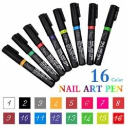 ASUPERMALL 16Pcs Nail Art Pen Set 3D Vernis A Ongles Stylo Nail Art Diy Stylo Polonais,Noir -Toilletage et hygiène du chien Soldes 36708417 4