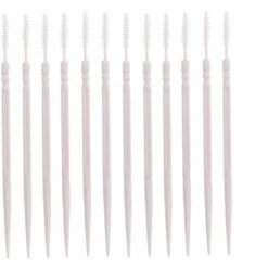 ASUPERMALL 200 Pieces Cure-Dents Brosse En Plastique A Double Extremite Cure-Dents Outil De Nettoyage Des Dents Soins Bucco-Dentaires Batonnets Dentaires, Blanc