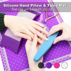 ASUPERMALL 1 Set Silicone Main Oreiller & Table Tapis Nail Art Coussin Titulaire Pad Lavable Pliable Accoudoir Manucure Outil Rosy,Rose Rouge -Toilletage et hygiène du chien Soldes 36709642 4