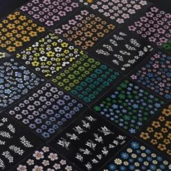 ASUPERMALL 50 Feuilles 3D Mix Couleur Floral Design Nail Art Autocollants Stickers Manucure Beaux Accessoires De Mode Decoration