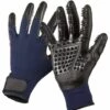 ILOVEMILAN Paire Gant De Toilettage Pour Chien Chat Brosses Pour Poils Morts Animaux Gants Toilettage Chien Gant Ramasse Poils Gant De Massage Pour Retirer Les Poils Morts Noir