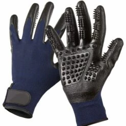 ILOVEMILAN Paire Gant De Toilettage Pour Chien Chat Brosses Pour Poils Morts Animaux Gants Toilettage Chien Gant Ramasse Poils Gant De Massage Pour Retirer Les Poils Morts Noir