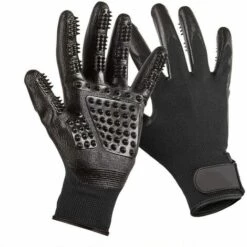 ILOVEMILAN Paire De Gants De Toilettage Par-pour Chats, Chiens Et Chevaux à Fourrure Longue Ou Courte (Noir-1)
