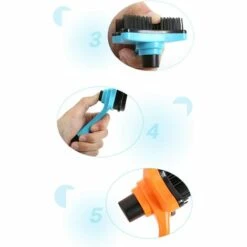 LangRay Brosse Professionnelle Pour Animaux Domestiques, Brosse Auto-nettoyante, Utilisé Pour Enlever Les Expectorations Et La Fourrure Lâche, Pour Chiens Chats Peigne De Toilettage Autonettoyant (Vert) -Toilletage et hygiène du chien Soldes 36721520 5