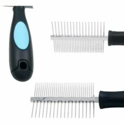 LangRay Peigne De Chien, Peigne Pour Animaux De Compagnie Double Peigne Latéral Outil De Toilettage Professionnel Pour Brosser Deshedding Anti Poux Peigne Aux Puces De Chien -Toilletage et hygiène du chien Soldes 36721535 5