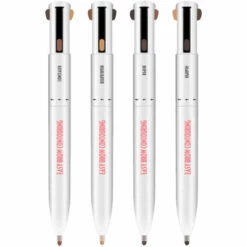 ASUPERMALL Stylo Contour Des Sourcils 4-En-1 Etanche Definition Soulignant Sourcils Crayon A Sourcils Sourcils Naturels Maquillage Outil Cosmetique, Brun Noir