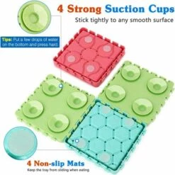 BETTERLIFE Tapis De Léchage Chien, [4 PCS] Ensemble Tapis à Lécher Détachable & Assemblé, Bol D'alimentation Lente Plateau De Léchage Avec Ventouse Antidérapant Pour Chiens Chats - Coloré -Toilletage et hygiène du chien Soldes 37085451 5