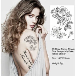 ASUPERMALL 1 Feuille 3D Grande Rose Pivoine Fleur Filles Temporaire Faux Tatouages ​​Cou Epaule Manches Tatouage Tatouages ​​​​Impermeables Grande Vigne Pivoine Fleur Rose Diy Autocollants De Tatouage Pour Femmes, Type 172 -Toilletage et hygiène du chien Soldes 37256430 3