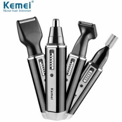 Kemei Km-6630 4 En 1 Tondeuse Nez Pour Hommes Usb Rechargeable Tondeuse Sourcils Et Oreilles Electrique Tondeuse A Cheveux Hommes Kit De Toilettage,Noir