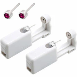 ASUPERMALL Outil De Percage Automatique Des Oreilles Kit De Percage Automatique Blanc Perceur D'Oreille Jetable Avec Clous D'Oreille, Violet