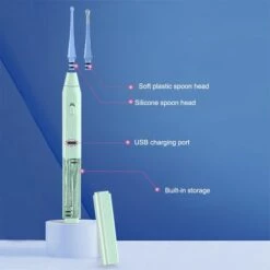 ASUPERMALL Silicone Souple Earpick Usb Rechargeable Ear Cleaner Lampe De Poche Outil De Suppression De Cerumen Soulagement Des Demangeaisons Luminous Ear Curette Light Spoon Outil De Nettoyage Pour Les Enfants, Violet -Toilletage et hygiène du chien Soldes 37267148 5