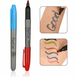 ASUPERMALL Stylo Marqueur De Tatouage 12 Couleurs Stylos De Tatouage Impermeables Stylo De Tatouage A Sechage Rapide Marquage De La Conception De La Peau Tatouage, Multicolore -Toilletage et hygiène du chien Soldes 37269654 4