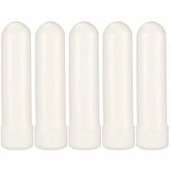 ASUPERMALL Paquet De 5 Bouteilles D'Inhalateur D'Huile Essentielle Aromatherapie Tubes D'Inhalateur Nasaux Vides Tubes En Plastique Avec Meche
