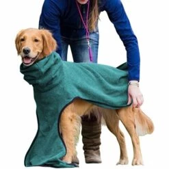 THSINDE Peignoir De Séchage Pour Chien, Peignoir Réglable En Microfibre Pour Chien à Séchage Rapide, Serviette De Bain Super Absorbante Pour Chien Et Chat, Adaptée à La Natation, à La Marche Sous La Pluie, Robe De Chambre Pour Chien (M, NOIR, 44,5 Cm) -Toilletage et hygiène du chien Soldes 37345468 4