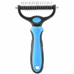 ILOVEMILAN Brosse Chien Brosse Chat, Peigne Déméloir Chien Professionnel Et Brosse Chien Poil Long, Râteau De Toilettage Pour Chien Et Chat Réduit Efficacement La Perte De Cheveux (bleu)