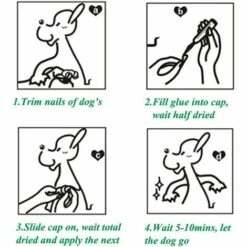 LANGRAY 100 Pcs Chien Nail Caps Soft Claw Couvre Ongles Caps Pour Pet Chien Chiot Puppy Paws Home Kit, 5 Sortes Aléatoire XS Nombre -Toilletage et hygiène du chien Soldes 38978949 5
