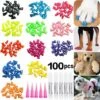 LANGRAY 100 Pcs Chien Nail Caps Soft Claw Couvre Ongles Caps Pour Pet Chien Chiot Puppy Paws Home Kit, 5 Sortes Aléatoire S Nombre