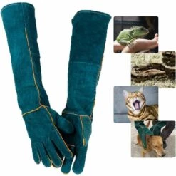 ILOVEMILAN Gants De Manutention Pour Animal, Sécurité Cuir Gants De Travail Pour Le Bain, Le Toilettage, La Manipulation Chien, Chat, Oiseau, Serpent, Lézard, Reptile - Gants De Protection