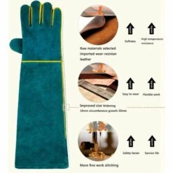 ILOVEMILAN Gants De Manutention Pour Animal, Sécurité Cuir Gants De Travail Pour Le Bain, Le Toilettage, La Manipulation Chien, Chat, Oiseau, Serpent, Lézard, Reptile - Gants De Protection -Toilletage et hygiène du chien Soldes 38997427 3