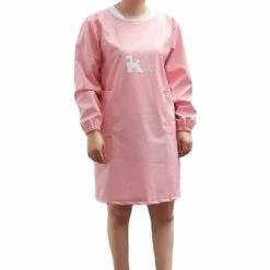 BETTERLIFE PU Cuir Toilettage Pour Animaux Tablier Avec Manches Longues, étanche Réglable Anti Statique Smock, 2 Poches, Pour Les Travaux Domestiques Animalerie Cuisine Dishwash Jardinage - Rose