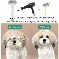 LANGRAY Sèche-Cheveux Chien 3 En 1 Portable Séchoir Sèche-Poils Et Brosse, Température Réglable Et Automatique Épilation Un Bouton, Souffleur Toilettage à Poils Peigne à Cheveux Pour Animaux Petits Et Grands -Toilletage et hygiène du chien Soldes 39378656 5