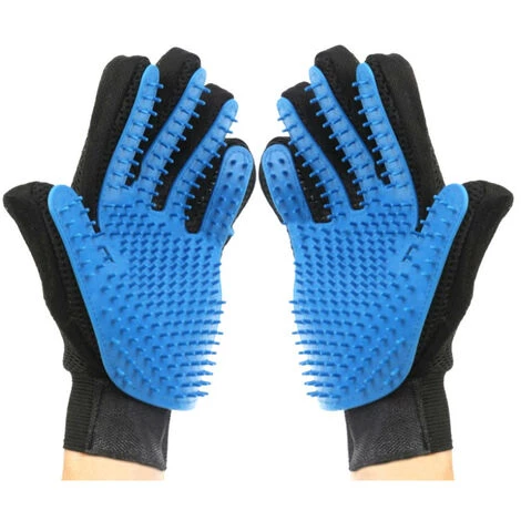 Paire De Gants De Toilettage Pour Chiens, Et Chats En Silicone/nylon Et à Usage Intensif - Animood 1 Paire De Gants De Toilettage Pour Chiens, Et Chats En Silicone/nylon Et à Usage Intensif - Animood