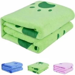AIDUCHO Serviette Pour Chien, Serviette De Bain En Microfibre à Séchage Rapide Pour Chien, Serviettes De Séchage Pour Chien, Serviette De Bain Pour Chien Ultra Absorbante Pour Chiens Et Chiots - Vert