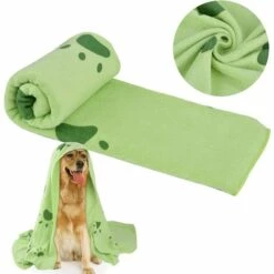 AIDUCHO Serviette Pour Chien, Serviette De Bain En Microfibre à Séchage Rapide Pour Chien, Serviettes De Séchage Pour Chien, Serviette De Bain Pour Chien Ultra Absorbante Pour Chiens Et Chiots - Vert -Toilletage et hygiène du chien Soldes 39442475 3