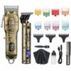 ASUPERMALL Kit De Tondeuses A Cheveux Sans Fil Coupe Rapprochee Tondeuses A Cheveux Electriques Outils De Coupe De Cheveux Barbiers Hommes Femmes Enfants Ensemble De Tondeuses Avec Ecran Lcd Kit De Toilettage De Cheveux Rechargeable, Bronze