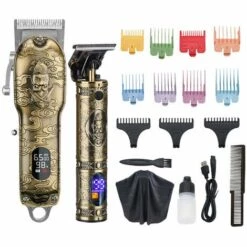 ASUPERMALL Kit De Tondeuses A Cheveux Sans Fil Coupe Rapprochee Tondeuses A Cheveux Electriques Outils De Coupe De Cheveux Barbiers Hommes Femmes Enfants Ensemble De Tondeuses Avec Ecran Lcd Kit De Toilettage De Cheveux Rechargeable, Bronze