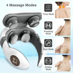 ASUPERMALL Masseur Cervical Electrique Portable Pour La Relaxation Du Cou, Soulagement De La Douleur, Therapie Par Le Chauffage 4 Modes De Massage, 9 Niveaux D'Intensite, Synchronisation De 10 Minutes, Batterie Rechargeable Integree Avec Ecran Lcd, Telecommande, Bla -Toilletage et hygiène du chien Soldes 41182600 3