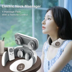 ASUPERMALL Masseur Cervical Electrique Portable Pour La Relaxation Du Cou, Soulagement De La Douleur, Therapie Par Le Chauffage 4 Modes De Massage, 9 Niveaux D'Intensite, Synchronisation De 10 Minutes, Batterie Rechargeable Integree Avec Ecran Lcd, Telecommande, Bla -Toilletage et hygiène du chien Soldes 41182600 4