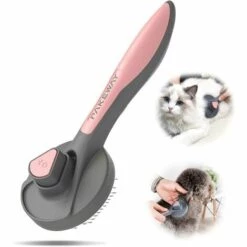 TRIOMPHE Brosse Pour Chiens Chats, Autonettoyante Brosse Poils Morts Pour Chiens Et Chats, Brosse De Toilettage Poils, Petite Pour Chien Et Chat Avec Poils Longs Et Courts(Rose)