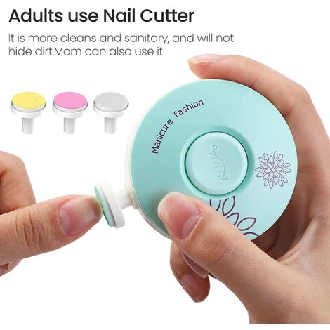 HAPPYSHOPPING Ensemble De 3 Tetes De Meulage Affuteuse D'ongles De Manucure Electrique Pour Bebes Et Enfants Manucure Coupe-ongles Pour Bebe, Modele: Utilisation Adulte Verte - Modele: Les Adultes Verts Utilisent 2 HAPPYSHOPPING Ensemble De 3 Tetes De Meulage Affuteuse D'ongles De Manucure Electrique Pour Bebes Et Enfants Manucure Coupe-ongles Pour Bebe, Modele: Utilisation Adulte Verte - Modele: Les Adultes Verts Utilisent – Image 2