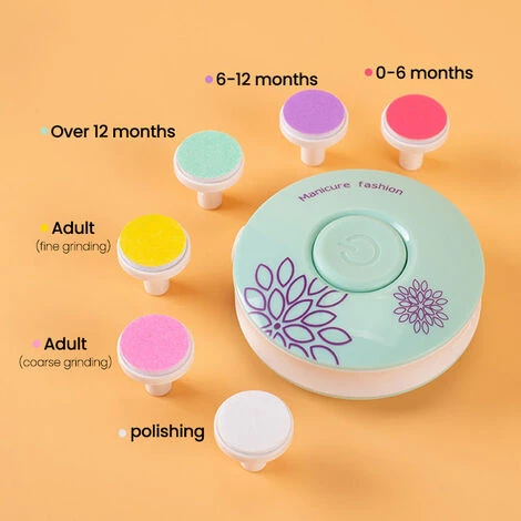 HAPPYSHOPPING Ensemble De 3 Tetes De Meulage Affuteuse D'ongles De Manucure Electrique Pour Bebes Et Enfants Manucure Coupe-ongles Pour Bebe, Modele: Utilisation Adulte Verte - Modele: Les Adultes Verts Utilisent 3 HAPPYSHOPPING Ensemble De 3 Tetes De Meulage Affuteuse D'ongles De Manucure Electrique Pour Bebes Et Enfants Manucure Coupe-ongles Pour Bebe, Modele: Utilisation Adulte Verte - Modele: Les Adultes Verts Utilisent – Image 3