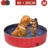 BAMNY Piscine Grand Pour Chien Pliable Piscine Baignoire Bassin De Baignade Bain Pour Chien/Chat Animal Extérieur Ou Intérieur, 80cm