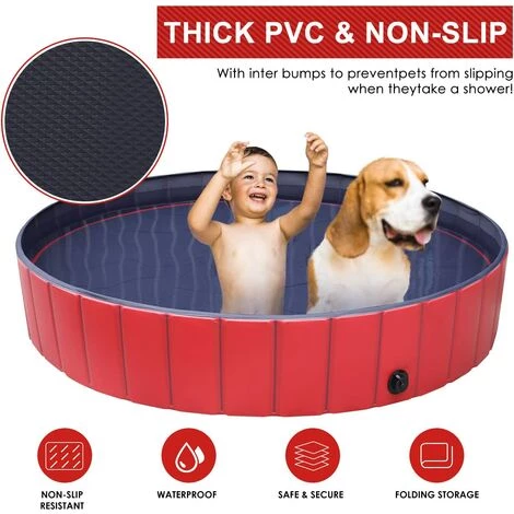 BAMNY Piscine Grand Pour Chien Pliable Piscine Baignoire Bassin De Baignade Bain Pour Chien/Chat Animal Extérieur Ou Intérieur, 80cm 2 BAMNY Piscine Grand Pour Chien Pliable Piscine Baignoire Bassin De Baignade Bain Pour Chien/Chat Animal Extérieur Ou Intérieur, 80cm – Image 2