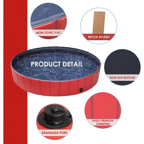 BAMNY Piscine Grand Pour Chien Pliable Piscine Baignoire Bassin De Baignade Bain Pour Chien/Chat Animal Extérieur Ou Intérieur, 80cm 3 BAMNY Piscine Grand Pour Chien Pliable Piscine Baignoire Bassin De Baignade Bain Pour Chien/Chat Animal Extérieur Ou Intérieur, 80cm – Image 3