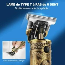 DONTODENT Tondeuse à Cheveux Cadeau Fête Des Pères, Tondeuse à Cheveux électrique Blanche à Découper Et Pousser, Tête D'huile Rétro LCD Rechargeable, Bronze