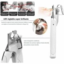 TANABATA Coupe Ongle Chien Chats Avec Lumière LED Rechargeable USB,Lime à Griffes Cachée Et Verrou De Sécurité Outil De Toilettage Sûr Pour Chiens, Chats Et Autres Animaux De Compagnie - Blanc 9 TANABATA Coupe Ongle Chien Chats Avec Lumière LED Rechargeable USB,Lime à Griffes Cachée Et Verrou De Sécurité Outil De Toilettage Sûr Pour Chiens, Chats Et Autres Animaux De Compagnie - Blanc -Toilletage et hygiène du chien Soldes 44486967 5