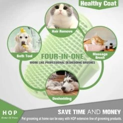 ECHOO Brosse à Shampooing Pour Animaux De Compagnie, Meilleur Peigne En Caoutchouc Pour Le Bain Et Le Massage Apaisant Pour Animaux De Compagnie Avec Poignée à Anneau Réglable -Toilletage et hygiène du chien Soldes 44752460 4