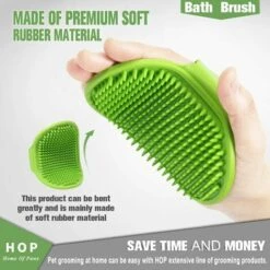 ECHOO Brosse à Shampooing Pour Animaux De Compagnie, Meilleur Peigne En Caoutchouc Pour Le Bain Et Le Massage Apaisant Pour Animaux De Compagnie Avec Poignée à Anneau Réglable -Toilletage et hygiène du chien Soldes 44752460 5