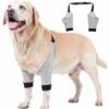 ASUPERMALL Protecteur De Coude De Chien Manchon De Jambe Avant Réglable Opération Pour Animaux De Compagnie Récupération De Blessure Orthèse De Protection 1 Paire, Gris S - Gris S
