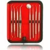 GDRHVFD Lot De 8 Détartreur Set De Soins Dentaires, Set Dentaire Instrument Dentaire / Dentiste Nettoyage Des Dents Sonde Dentaire, Set De Nettoyage Des Dents Soins Dentaires Tartare Acier Inoxydable Avec Sac De Transport