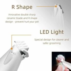 SUN FLOWERIT Tondeuse à Poils D'animaux Rasoir électrique Pour Poils D'animaux Rasoir à Poils De Patte Pour Chiens Et Chats Rechargeable Avec Lumière -Toilletage et hygiène du chien Soldes 45981805 3