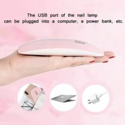 PERLE RARE Lampe UV Pour Ongles En Gel, Mini 6 W 6 Lumières UV LED Lampe Portable USB Sèche-ongles Pliable Convient Pour Tous Les Vernis à Ongles Gel (rose) -Toilletage et hygiène du chien Soldes 46524084 5