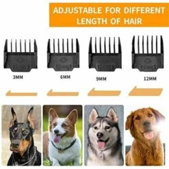 ALMI Tondeuse Pour Chien Chat Silencieuse, Tondeuse Electrique Professionnelle Sans Fil, Tondeuse De Toilettage Pour Animaux De Compagnie Avec 4 Guides De Peigne, Rechargeable USB, Lame Détachable Lavable -Toilletage et hygiène du chien Soldes 47203120 4