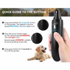 Pecute Lime à Ongle Chien, Coupe Ongle Chien Electrique, Coupe Griffes électrique Pour Chat Chien Grand Moyen, 2 Vitesses De Rotation,Travaille Pendant 14h,USB Charge Rapide 2h, 50DB Ultra-Silencieux, Noir - Noir -Toilletage et hygiène du chien Soldes 47518483 5