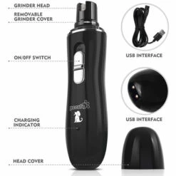 Pecute Lime à Ongle Pour Chat Chien Petit Animal Coupe Ongle Electrique 2 Vitesses USB Chargeur Coupe Griffes Chat Broyeur à Ongle Electrique Lime Griffes Chien Petit - Noir -Toilletage et hygiène du chien Soldes 47518525 5